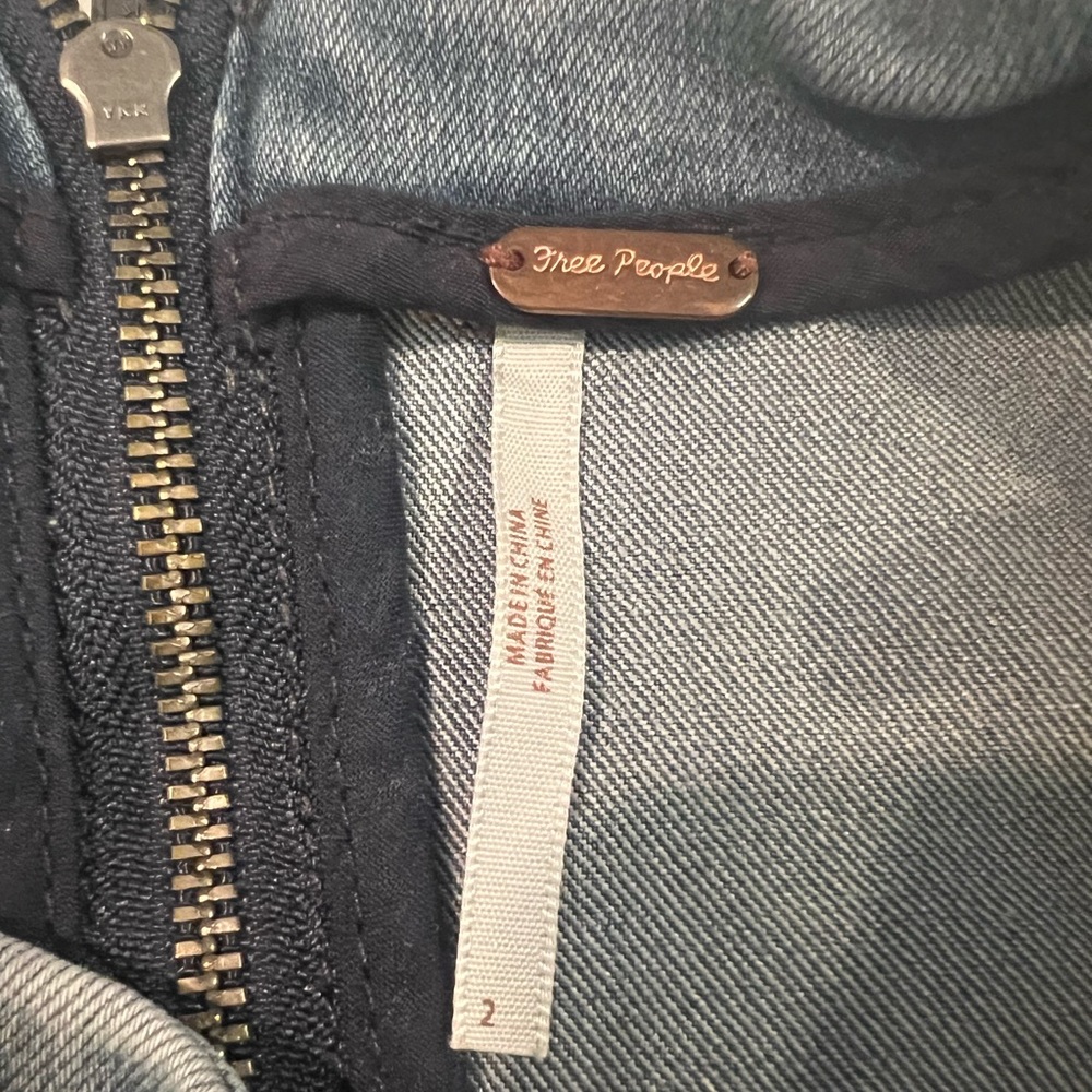 Free People Modern Femme Stretch Mini Denim Skirt Westminster Blue Jean - size 2 - Picture 4 of 7